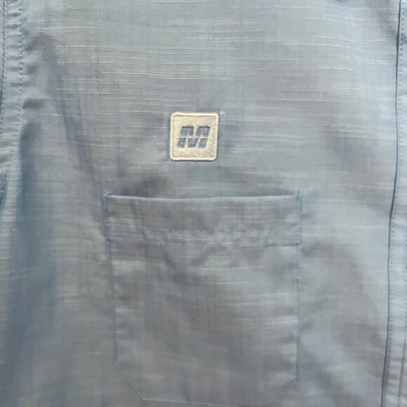Roots73 Clearwater Button Up Women Shirt Size Large Blue M Patch #97100 Rolltab - Picture 3 of 12